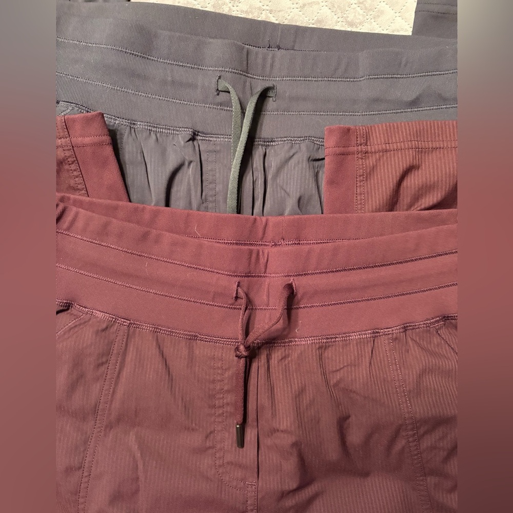 CRZ Yoga Studio Joggers 2 pair bundle maroon & gray cinch ankle Size Large gym - Picture 2 of 8